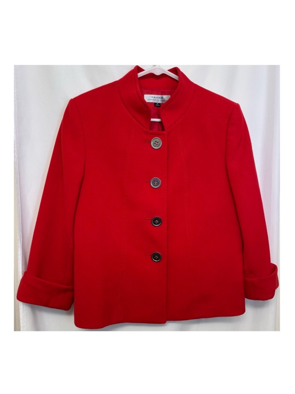 Tahari Arthur S. Levine Red Structured Blazer Jacket Size 10